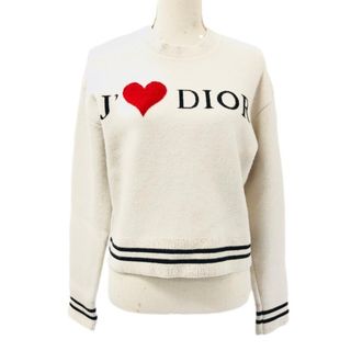 ディオール(Dior)の[USED/中古]Dior ディオール ニット・セーター DIOR ディオール ロゴニット アイボリー アイラブディオール サイズ34 ホワイト レッド カシミヤ ナイロン ポリウレタン 34 中古 ai-tdc-003207-4e(ニット/セーター)