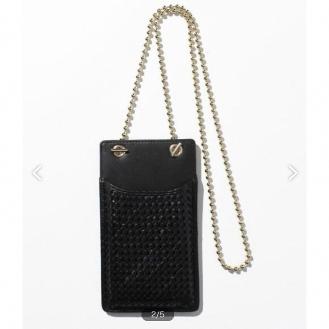 LANVIN en Bleu(ランバンオンブルー)のLANVAN en Blue 編み込みレザースマホポーチ スマホ/家電/カメラのスマホアクセサリー(iPhoneケース)の商品写真