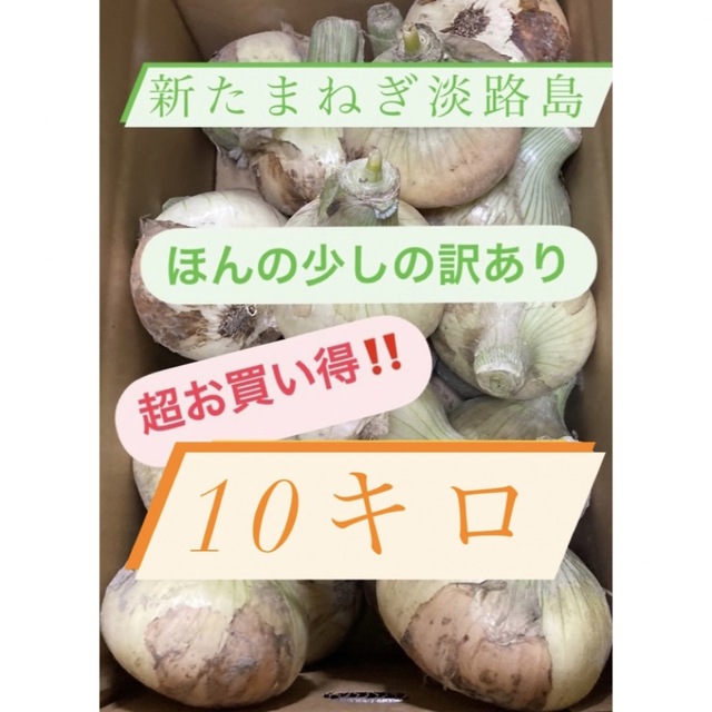 新たまねぎ　淡路島　訳あり10キロ 食品/飲料/酒の食品(野菜)の商品写真