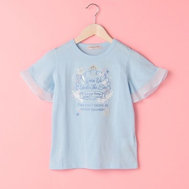 mezzo piano junior(メゾピアノジュニア)の140　メゾピアノジュニア★シェル刺しゅう フレアスリーブTシャツ キッズ/ベビー/マタニティのキッズ服女の子用(90cm~)(Tシャツ/カットソー)の商品写真