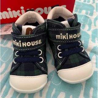 ミキハウス(mikihouse)の[新品]ミキハウス　チェック柄ファーストベビーシューズ　11.5cm(スニーカー)