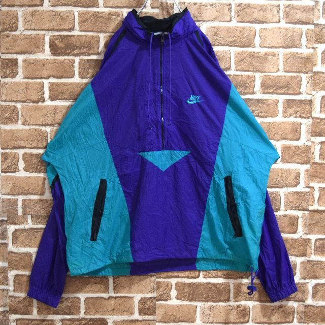 レア 90s Nike 絶妙カラー 銀タグ クレイジーカラー 刺繍ロゴ パープル