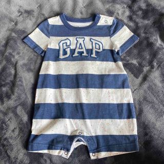 ベビーギャップ(babyGAP)のGAP ベビー　6-12ヶ月　ボーダー　ロゴ　ロンパース　70cm(ロンパース)