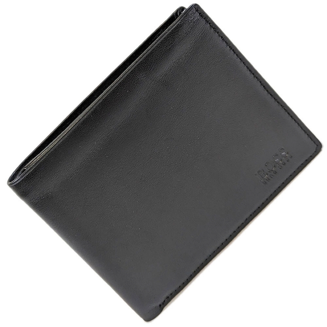 ヒューゴ ボス 二つ折り財布 レザー ブラック 未使用 HUGO BOSS