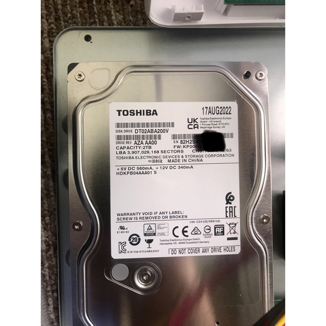 東芝 DT02ABA200V　AV録画用 3.5インチ HDD 2TB