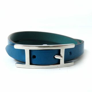 サイト エルメス HERMES 美品 アピ3 レザー ブレスレット シルバー金具