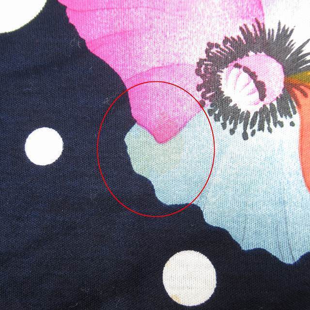LEONARD(レオナール)のレオナール Tシャツ ロゴ ドット 花 フラワー プリント 半袖 紺/FE3 レディースのトップス(Tシャツ(半袖/袖なし))の商品写真
