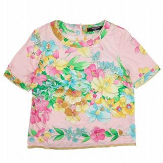 レオナール(LEONARD)のレオナール Tシャツ ロゴ 花 フラワー プリント 半袖 L ピンク/FE3(Tシャツ(半袖/袖なし))