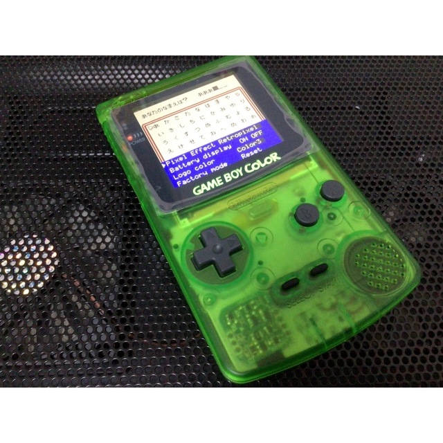 ゲームボーイカラー クリアグリーン バックライトips換装カスタム++ 新