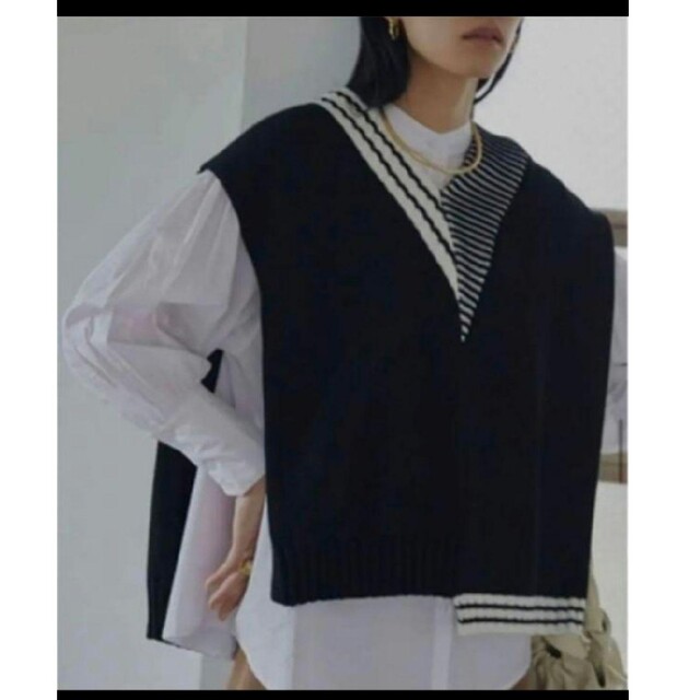 レオパードフラワーブラック Ameri◇ASYMMETRICAL VEST WITH SHIRT