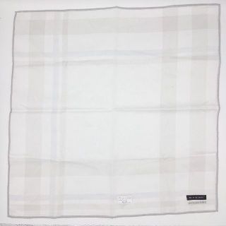 バーバリー(BURBERRY)の【シール付き未使用品】BURBERRY ハンカチ ホワイト×グレー チェック柄(ハンカチ)