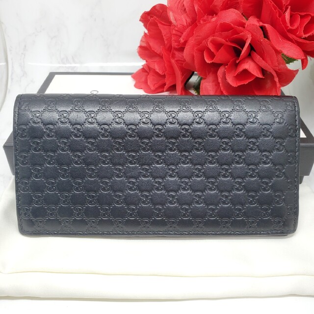 極美品】 GUCCI グッチ マイクロ シマ 長財布 財布 GG メンズ 独特な