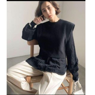 アメリヴィンテージ(Ameri VINTAGE)のLAYERED OVER SHOULDER KNIT(ニット/セーター)