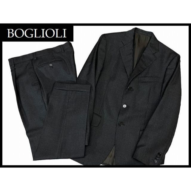 ボリオリ ウール スーツ ジャケット スラックスパンツ 上下 セットアップ 48約74cm袖丈