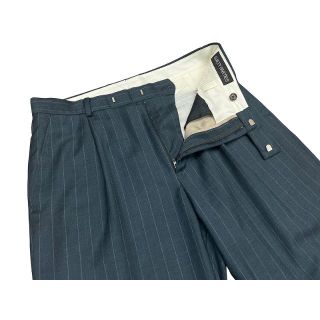 ワコマリア 22AW ドーメル 別注 ストライプ ワンタック スラックス L 緑-