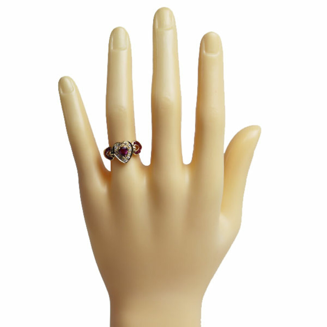 K18YG イエローゴールド リング・指輪 ルビー0.68ct ダイヤモンド0.09