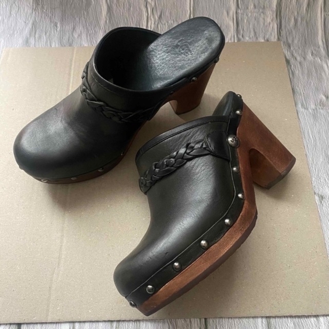 UGG SIN 3206 本革 ムートン サボ サンダル ブラック