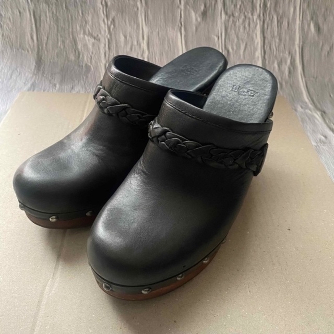 UGG SIN 3206 本革 ムートン サボ サンダル ブラック