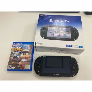 プレイステーションヴィータ(PlayStation Vita)のPS VITA ブラック　Wi-Fi PCH-2000 動作品　ソフト付き(家庭用ゲーム機本体)