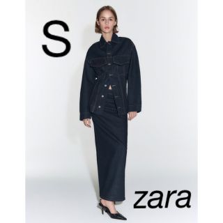 ザラ(ZARA)のZARA ZW デニムスカート　スリット　S(ロングスカート)