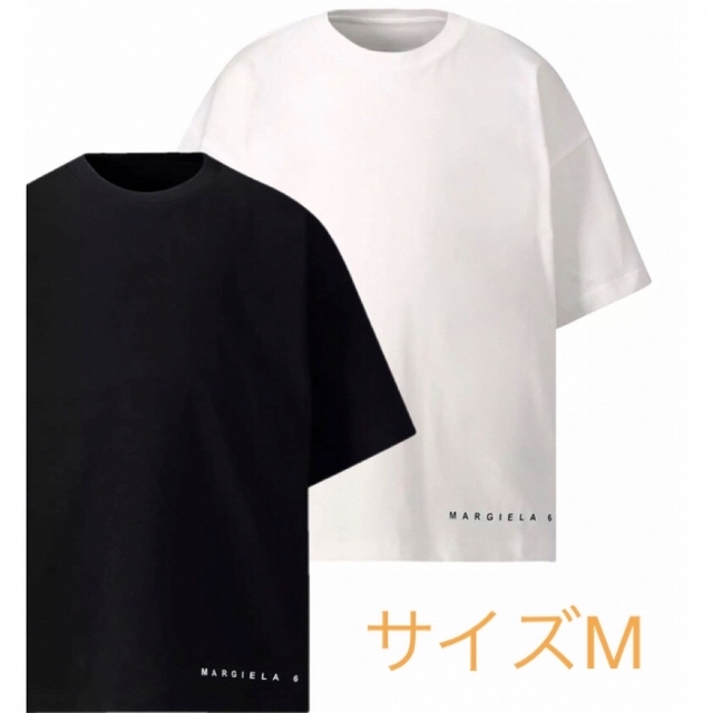 Tシャツ(半袖/袖なし)MM６ メゾンマルジェラ・Ｔシャツ・白・ロゴ・左裾・サイズM☆正規品・新品タグ付