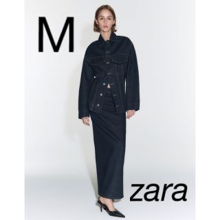 ザラ(ZARA)のZARA ZW デニムスカート　スリット　M(ロングスカート)