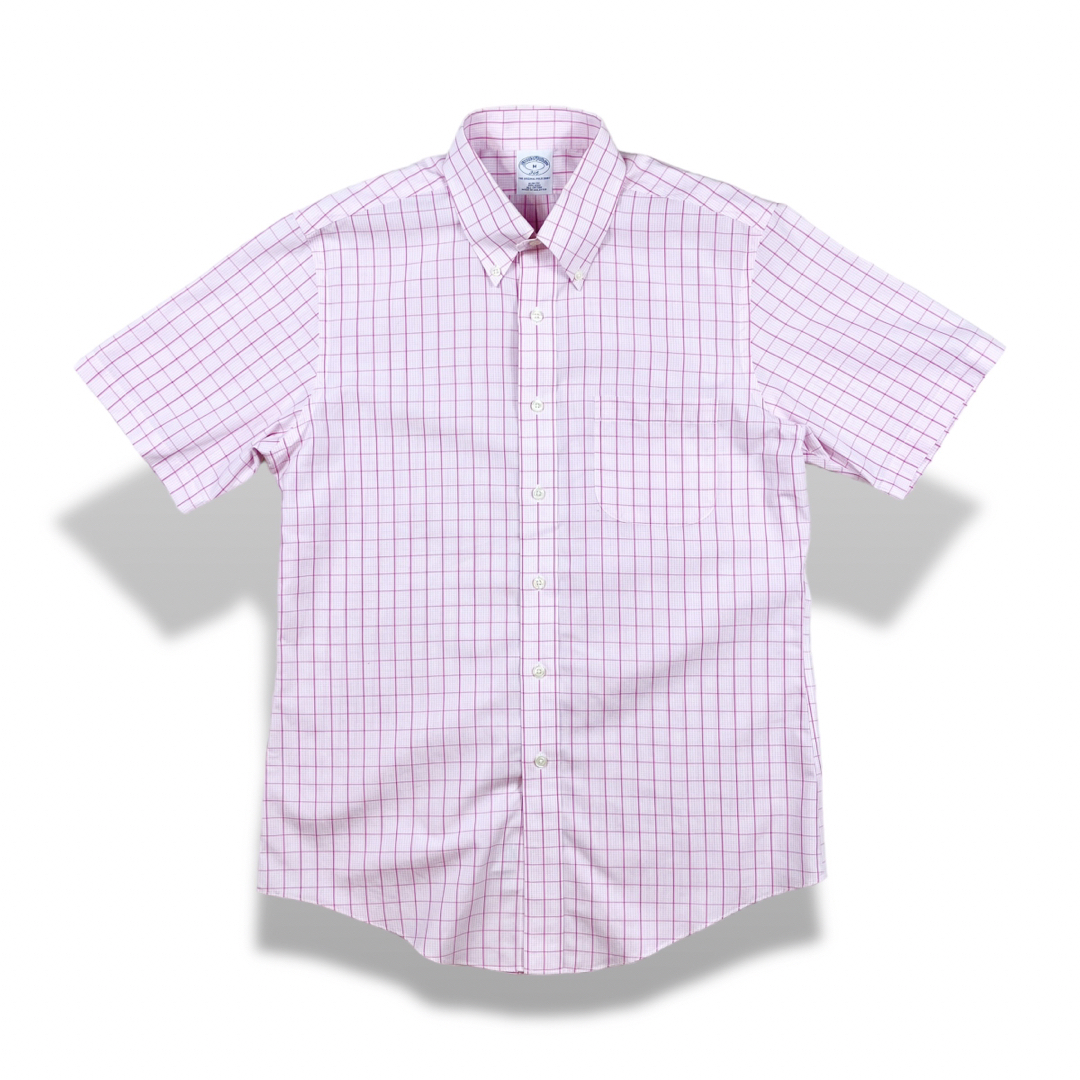 Brooks Brothers(ブルックスブラザース)の90s ブルックスブラザーズ　ヴィンテージチェックシャツ　ボタンダウン　半袖 メンズのトップス(シャツ)の商品写真