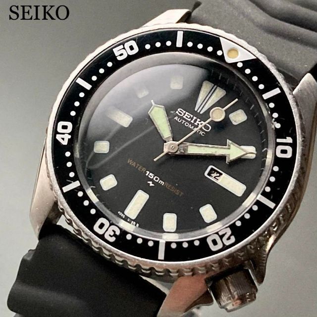 動作品】セイコー SEIKO 腕時計 ダイバー 自動巻き メンズ デイト 好評