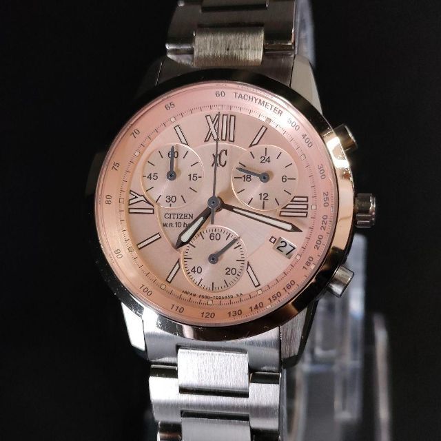 極美品【稼働品】CITIZEN シチズン XC F500 ピンク シルバー 最高品質