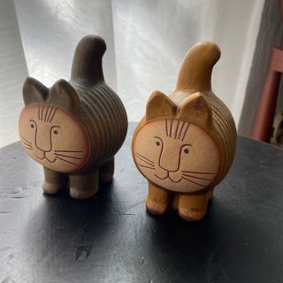 リサラーソン(Lisa Larson)のリサラーソン　dieci cat 二匹セット　ディエイチキャット猫グスタフスベリ(置物)