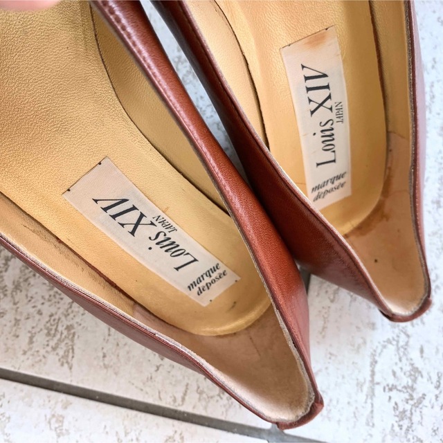 Louis XIV JAPAN レディースリボンパンプス トランプ柄 ブラウン レディースの靴/シューズ(ハイヒール/パンプス)の商品写真