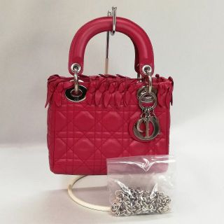 クリスチャンディオール(Christian Dior)の【美品】クリスチャン・ディオール　レディディオール　カナージュ　ミニ　(ショルダーバッグ)