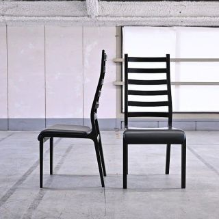 天童木工 ラダーバックチェア2脚セットb 菅沢光政 サペリ材 レザー