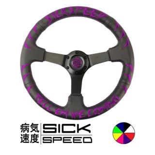 シックスピード ステアリング パープルステッチ USDM JDM ハンドル 紫