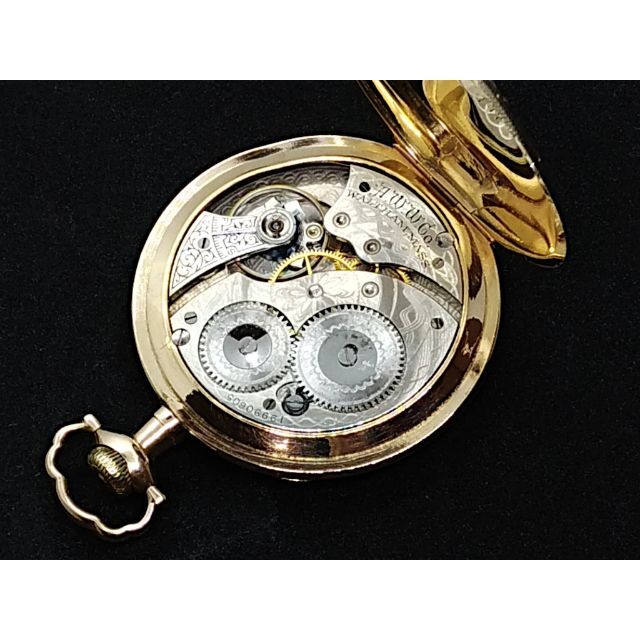 WALTHAM ウォルサム 懐中時計 金張り 裏面彫刻 手巻き 1914年頃 | www