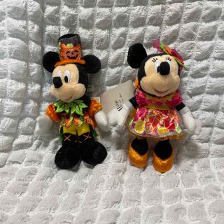ディズニー(Disney)のディズニー　ぬいぐるみキーホルダー　ミッキー&ミニー(キャラクターグッズ)