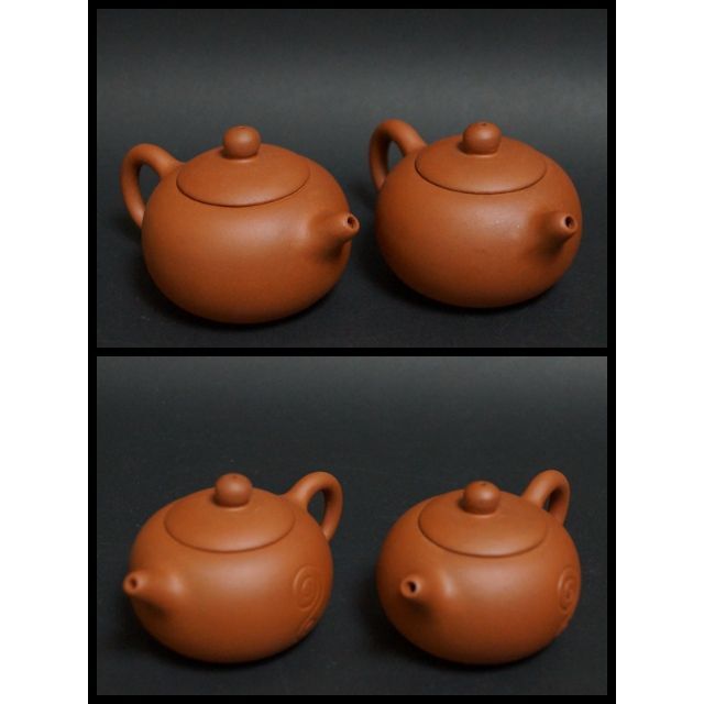 ☆煎茶道具☆紫砂西施急須(2点セット) 在銘小ぶり可愛らしい茶壺 宜興