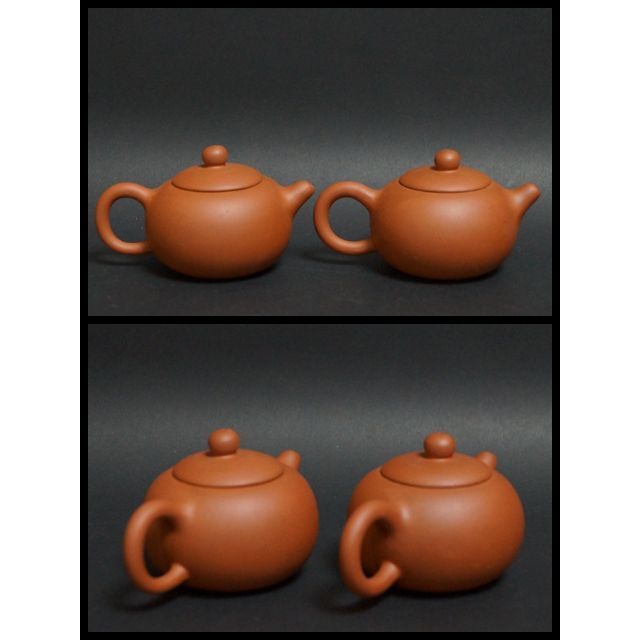 ☆煎茶道具☆紫砂西施急須(2点セット) 在銘小ぶり可愛らしい茶壺 宜興