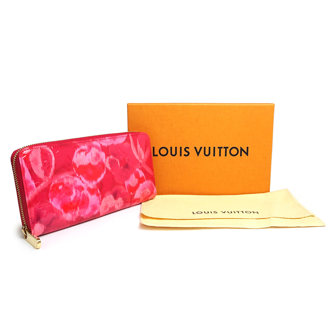 ルイ・ヴィトン LOUIS VUITTON モノグラム ヴェルニ イカットフラワー ジッピーウォレット 長財布 M90019 ローズアンディアン