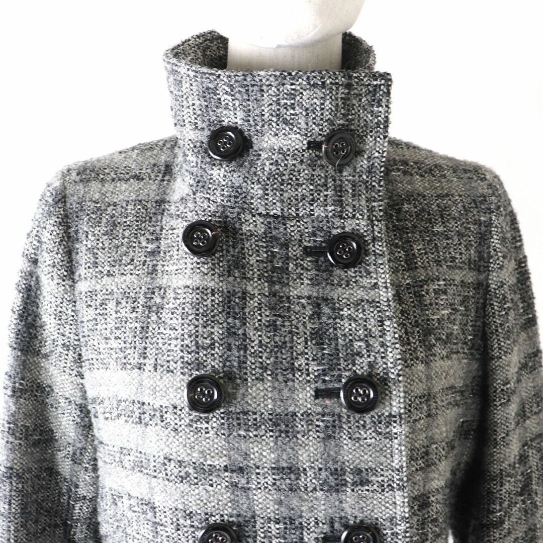 極美品△正規品 BURBERRY LONDON バーバリーロンドン レディース チェック柄 ラメ糸入り ロングツイードコート グレー系(MIX) 40 日本製 e07-st30217-691 極美品△正規品 BURBERRY LONDON バーバリーロンドン レディース チェック柄 ラメ糸入り ロングツイードコート グレー系(MIX) 40 日本製 e07-st30217-691