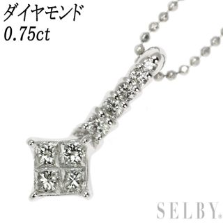 Pt900/ Pt850 ダイヤモンド ペンダントネックレス 0.75ctの通販 by