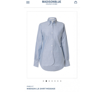 マディソンブルー(MADISONBLUE)の美品♡マディソンブルー メッセージ　プリント　シャツ　白　02 ブルー　 青(シャツ/ブラウス(長袖/七分))