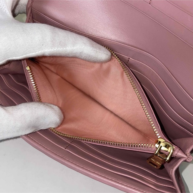 木造 MIUMIU 極美品 財布 マテラッセ クリスタルパール ビジュー