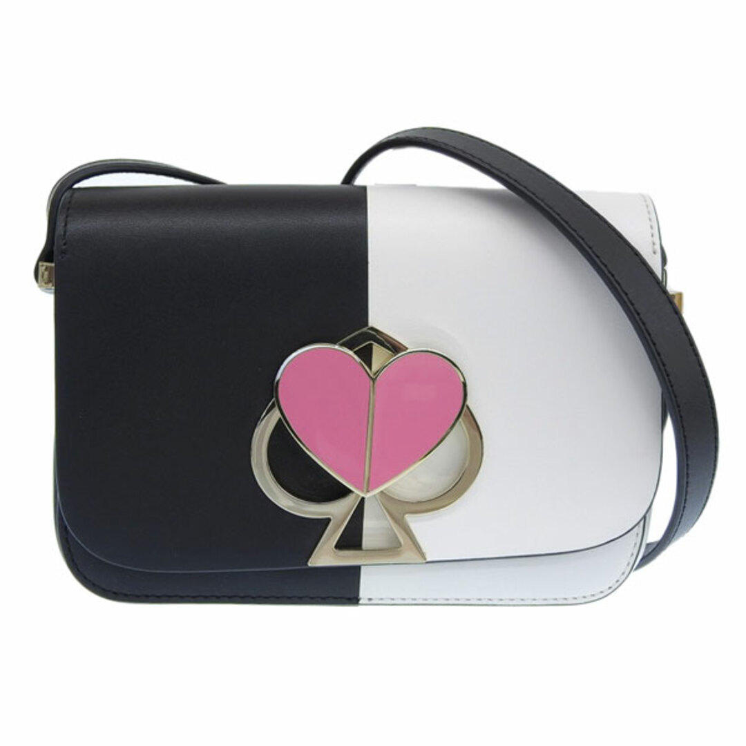 中古】 kate spade ケイトスペード レザー ニコラ ショルダーバッグ ブラック/ホワイト/ピンク gy 大割引 16750円 Kate Spade ケートスペード ショルダー レザー