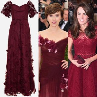 新品タグ付き　Marchesa Notte 刺繍入りチュールイブニングドレス