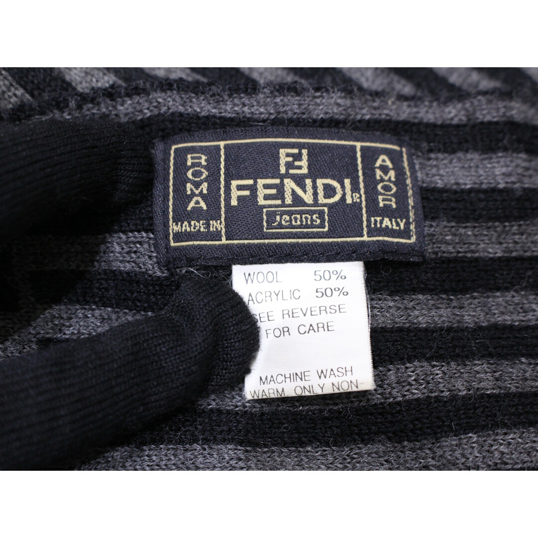 FENDI フェンディ マフラー ズッカ柄 ストライプ ブラック FENDI フェンディ マフラー ズッカ柄 ストライプ ブラック
