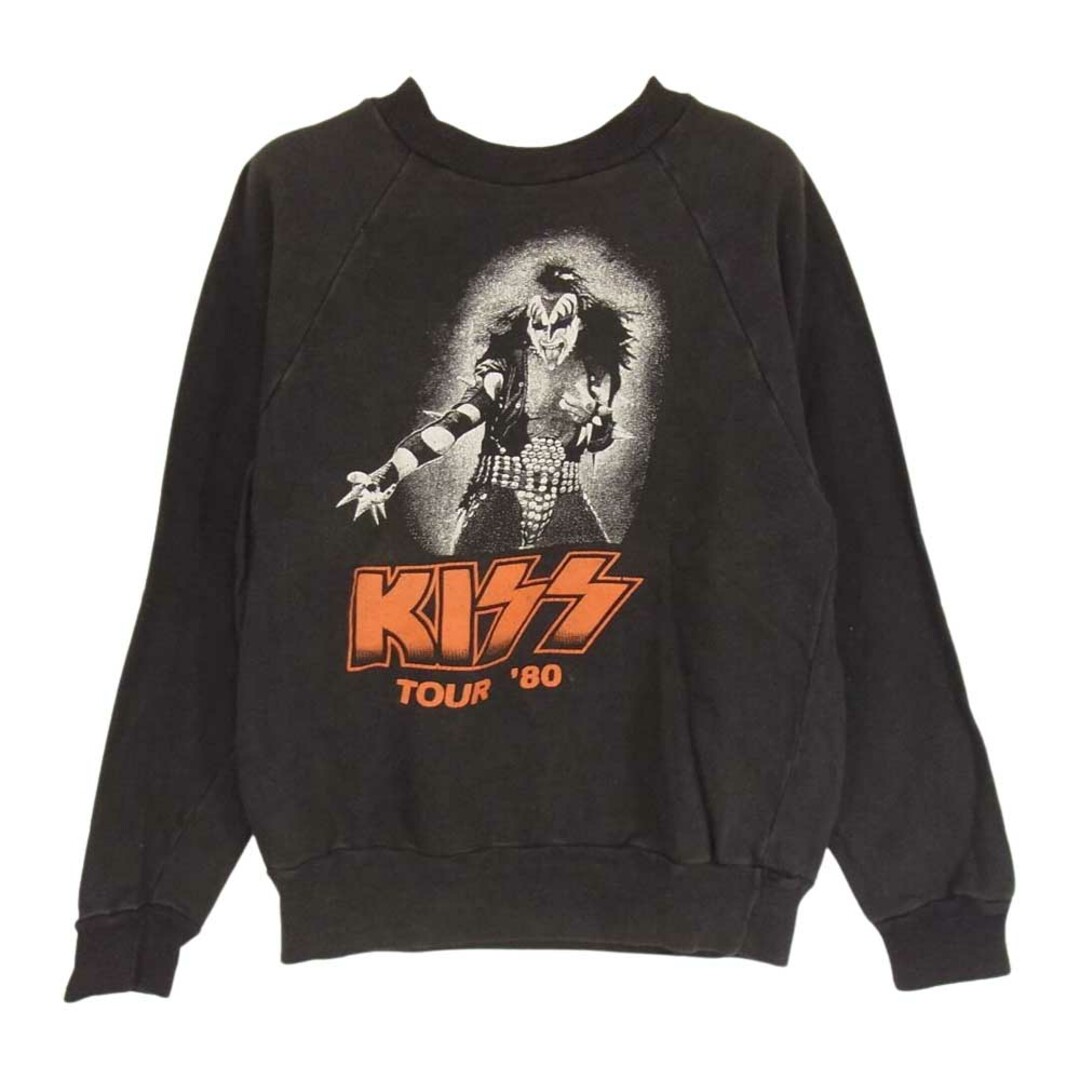 ヴィンテージ vintage KISS 80s プリント ラグラン トレーナー スウエット ブラック系 サイズ表記無