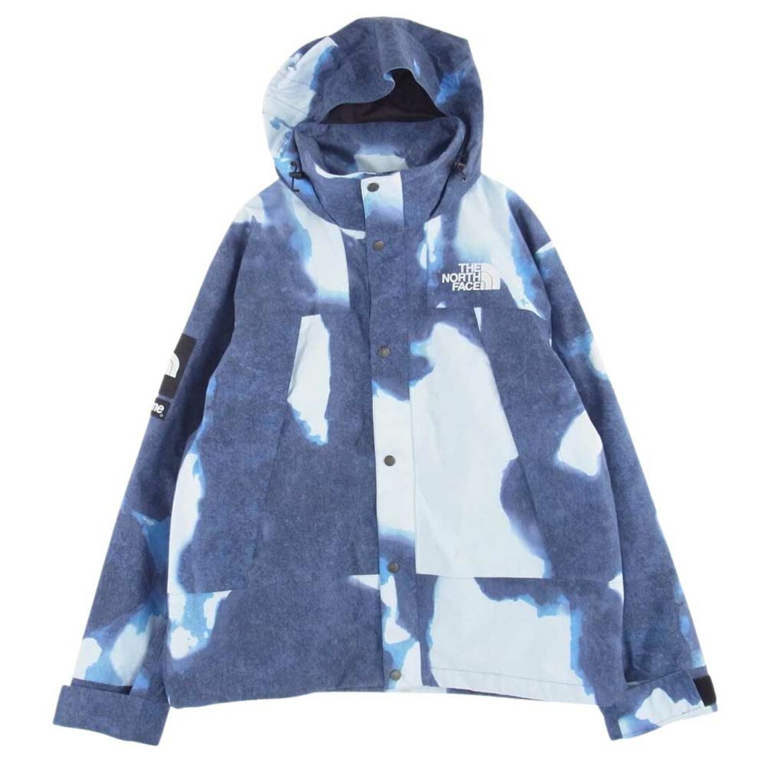 Supreme シュプリーム マウンテンパーカー 21AW THE NORTH FACE ノースフェイス Bleached Denim Print Mountain Jacket ブリーチ デニム マウンテンジャケット パーカー ブルー系 L