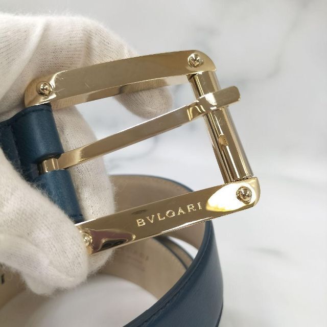 BVLGARI(ブルガリ) スクエア バックル レザー ベルト KK354 国内初の