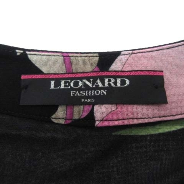 LEONARD(レオナール)のレオナール LEONARD FASHION ブラウス 黒 ピンク L IBO38 レディースのトップス(カットソー(長袖/七分))の商品写真